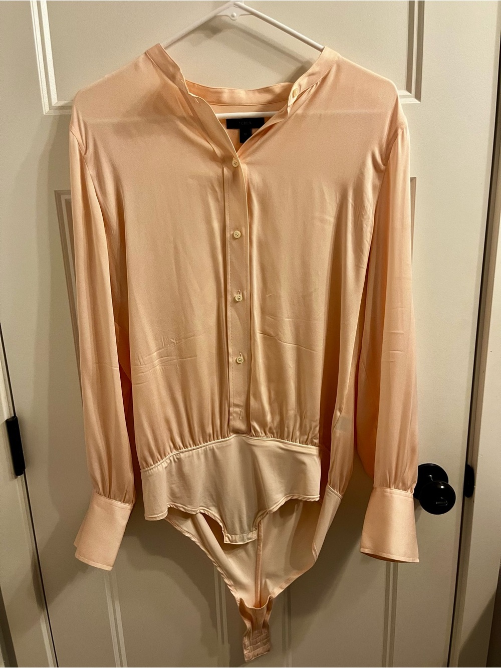 J. Crew Peach Satin Button-Front Blouse